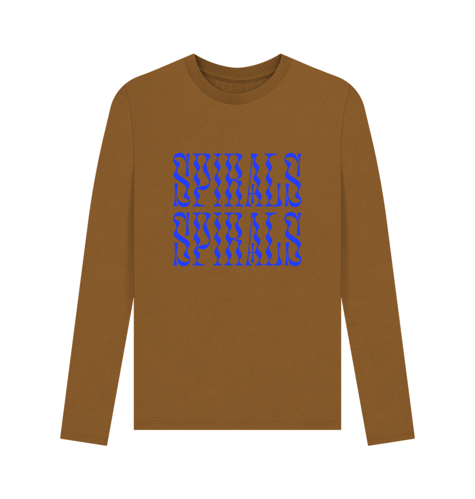 Brown Brown Spirals wavy tee with blue