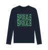 Navy Blue Printed Long Sleeve T Shirt