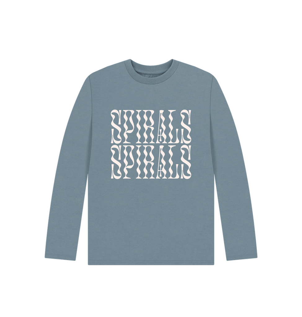 Stone Blue Printed Kids T-Shirt