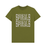 Moss Green green and lilac shortsleeved tee